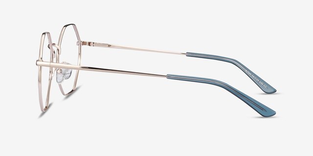 Altar Navy & Gold MetalEyeglass Frames from EyeBuyDirect, Side View