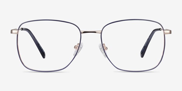 Kusama Navy & Gold Metal Eyeglass Frames