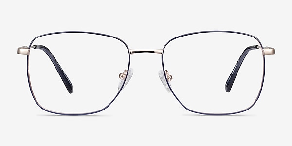 Kusama Navy & Gold Metal Eyeglass Frames