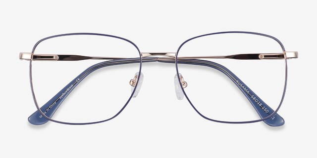 Kusama Navy & Gold MetalEyeglass Frames from EyeBuyDirect, Closed View