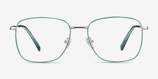 Kusama Green & Gold Metal Eyeglass Frames