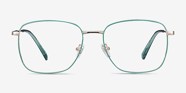 Kusama Green & Gold Metal Eyeglass Frames