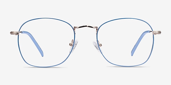 Keith Blue & Gold Metal Eyeglass Frames