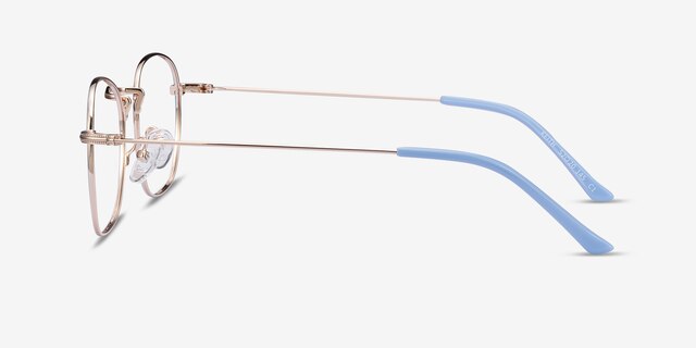 Keith Blue & Gold MetalEyeglass Frames from EyeBuyDirect, Side View