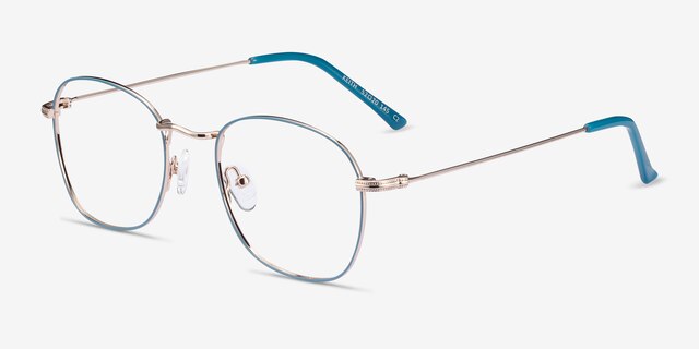 Keith Green & Gold MetalEyeglass Frames from EyeBuyDirect, Angle View
