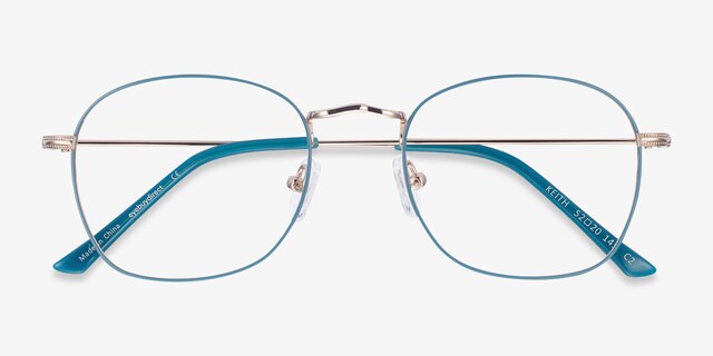 Keith Green & Gold MetalEyeglass Frames from EyeBuyDirect, Closed View