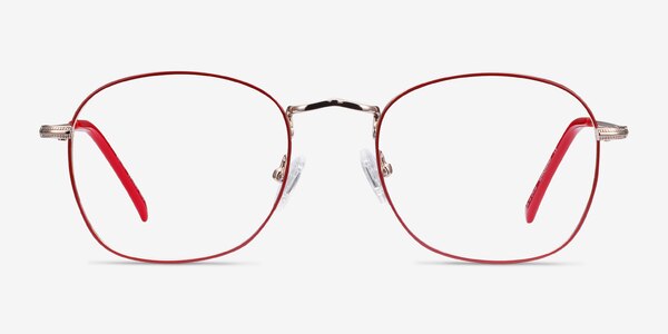 Keith Red & Gold Metal Eyeglass Frames