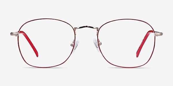 Keith Red & Gold Metal Eyeglass Frames