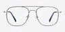 Perry Blue & Silver MétalMontures de lunettes de vue d'EyeBuyDirect, Vue de Face