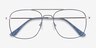 Perry Blue & Silver MétalMontures de lunettes de vue d'EyeBuyDirect, Vue Rapprochée