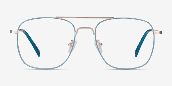 Perry Teal & Gold Metal Eyeglass Frames