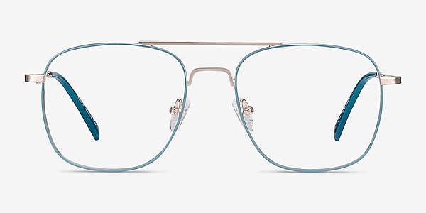 Perry Teal & Gold Metal Eyeglass Frames
