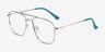 Perry Teal & Gold MetalEyeglass Frames from EyeBuyDirect, Angle View