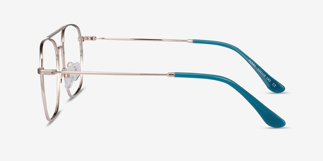Perry Teal & Gold MetalEyeglass Frames from EyeBuyDirect, Side View