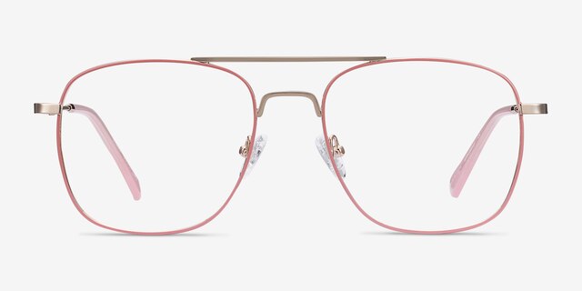 Perry Pink & Rose Gold MetalEyeglass Frames from EyeBuyDirect, Front View