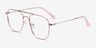 Perry Pink & Rose Gold MetalEyeglass Frames from EyeBuyDirect, Angle View