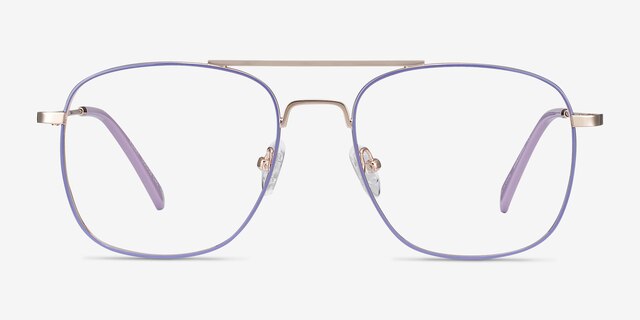 Perry Purple & Gold MetalEyeglass Frames from EyeBuyDirect, Front View