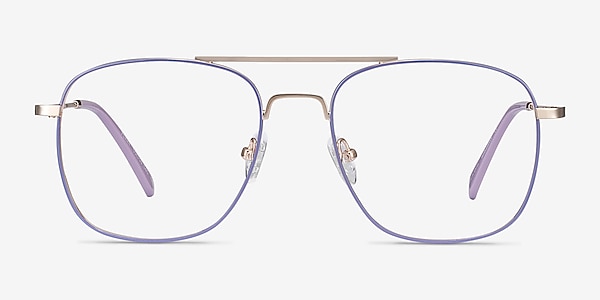 Perry Purple & Gold Metal Eyeglass Frames