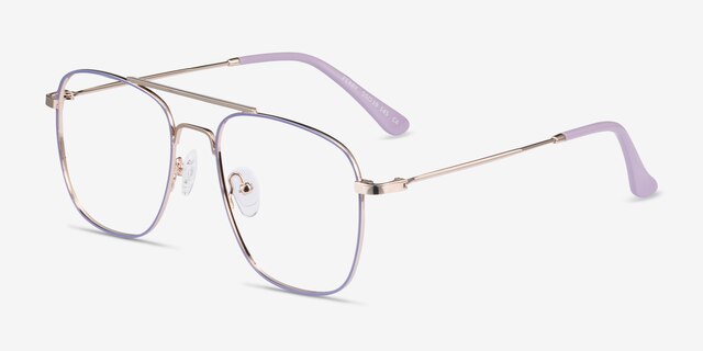 Perry Purple & Gold MetalEyeglass Frames from EyeBuyDirect, Angle View