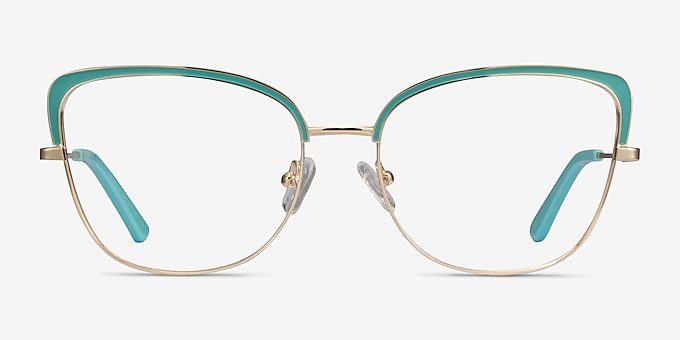 Marina Aqua Gold Metal Eyeglass Frames