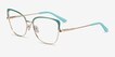 Marina Aqua Gold MetalEyeglass Frames from EyeBuyDirect, Angle View