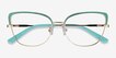 Marina Aqua Gold MetalEyeglass Frames from EyeBuyDirect, Closed View