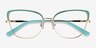 Marina Aqua Gold MetalEyeglass Frames from EyeBuyDirect, Closed View