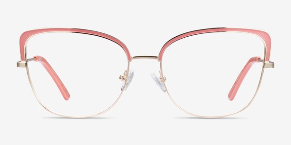 Marina Coral & Gold Metal Eyeglass Frames