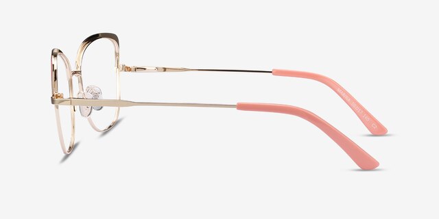 Marina Coral & Gold MétalMontures de lunettes de vue d'EyeBuyDirect, Vue de Côté