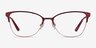 Marlena Burgundy  Rose Gold MetalEyeglass Frames from EyeBuyDirect, Front View