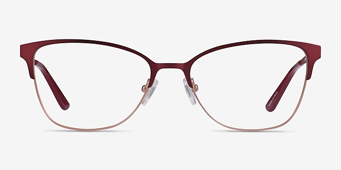 Marlena Burgundy  Rose Gold Metal Eyeglass Frames from EyeBuyDirect