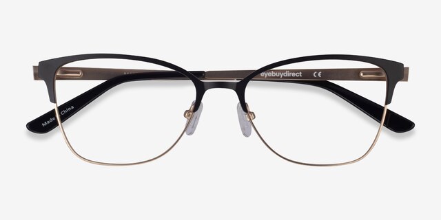 Marlena Black Gold MetalEyeglass Frames from EyeBuyDirect, Closed View