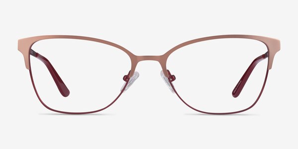 Marlena Rose Gold Burdungy Metal Eyeglass Frames