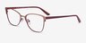 Marlena Rose Gold Burdungy MetalEyeglass Frames from EyeBuyDirect, Angle View