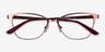Marlena Rose Gold Burdungy MetalEyeglass Frames from EyeBuyDirect, Closed View