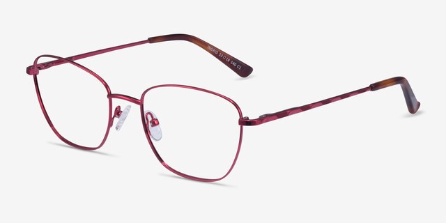 Ingrid Raspberry MetalEyeglass Frames from EyeBuyDirect, Angle View