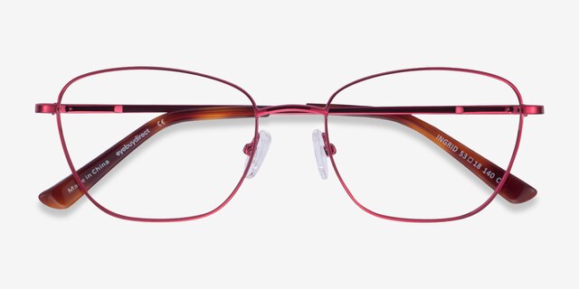 Ingrid Raspberry MetalEyeglass Frames from EyeBuyDirect, Closed View
