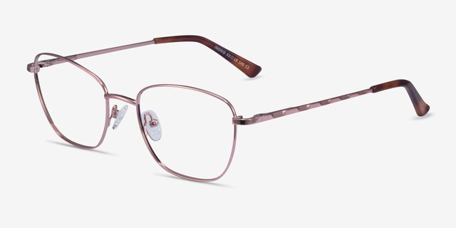 Ingrid Rose Gold MetalEyeglass Frames from EyeBuyDirect, Angle View
