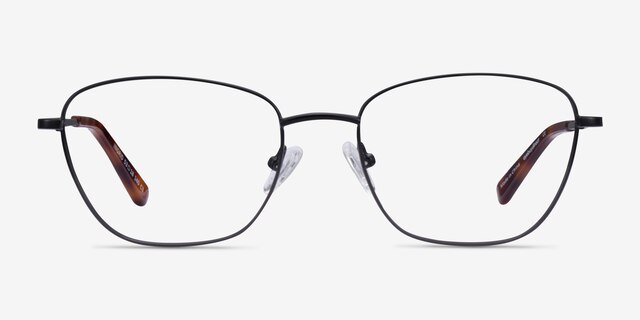 Ingrid Shiny Black MetalEyeglass Frames from EyeBuyDirect, Front View
