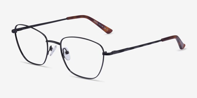 Ingrid Shiny Black MetalEyeglass Frames from EyeBuyDirect, Angle View