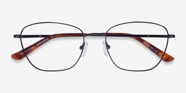 Ingrid Shiny Black MetalEyeglass Frames from EyeBuyDirect, Closed View