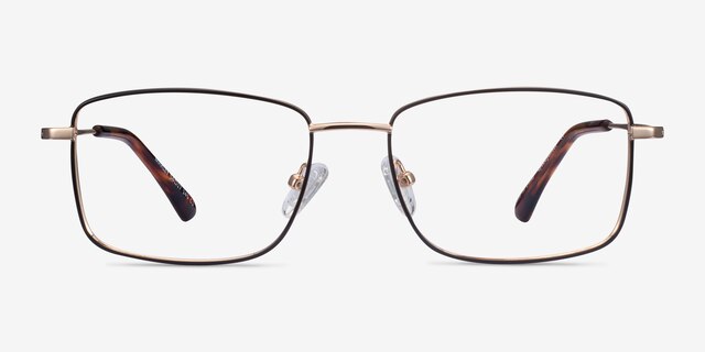 Marley Black Gold MetalEyeglass Frames from EyeBuyDirect, Front View