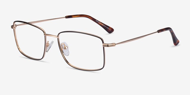 Marley Black Gold MetalEyeglass Frames from EyeBuyDirect, Angle View