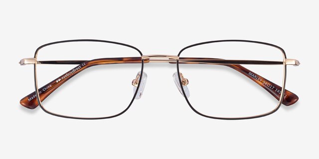 Marley Black Gold MetalEyeglass Frames from EyeBuyDirect, Closed View