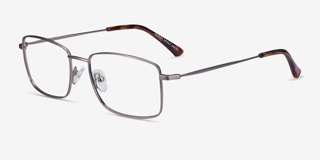 Marley Gunmetal MetalEyeglass Frames from EyeBuyDirect, Angle View