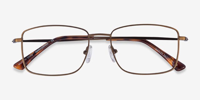Marley Bronze MetalEyeglass Frames from EyeBuyDirect, Closed View