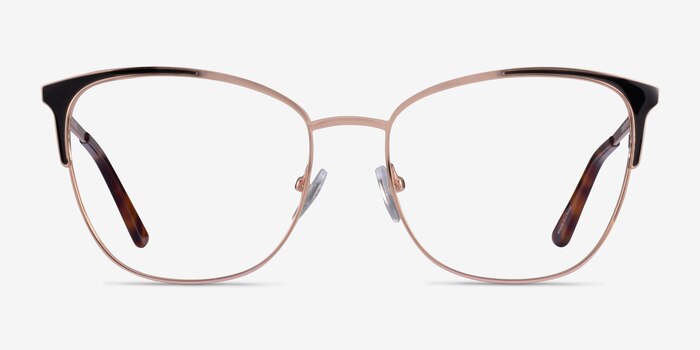 Kelsey Black Rose Gold Metal Eyeglass Frames from EyeBuyDirect