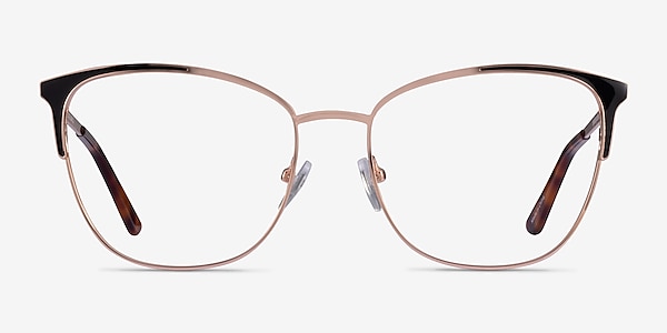 Kelsey Black Rose Gold Metal Eyeglass Frames