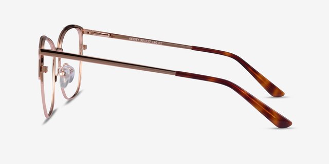 Kelsey Black Rose Gold MetalEyeglass Frames from EyeBuyDirect, Side View