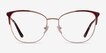 Kelsey Red Rose Gold MetalEyeglass Frames from EyeBuyDirect, Front View